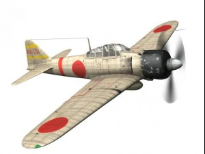 mitsubishi a6m2 zero carrier akagi 3D Model