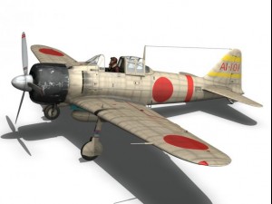 mitsubishi a6m2 zero carrier akagi 3Dモデル