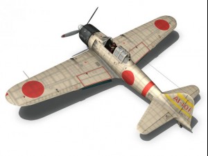 mitsubishi a6m2 zero carrier akagi 3Dモデル