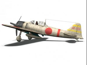mitsubishi a6m2 zero carrier akagi 3D Model