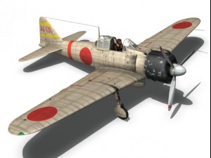 mitsubishi a6m2 zero carrier akagi 3Dモデル
