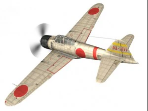 mitsubishi a6m2 zero carrier akagi 3D Model