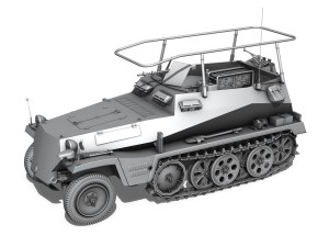 sdkfz 250 halftrack command version 3D 模型