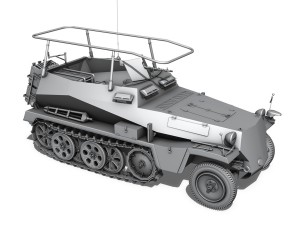 sdkfz 250 halftrack command version 3D 模型