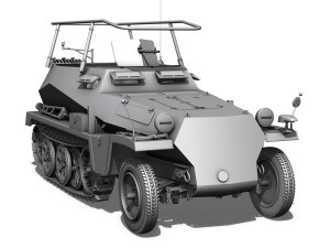 sdkfz 250 halftrack command version 3D 模型