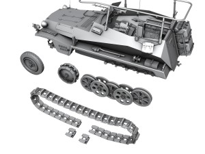 sdkfz 250 halftrack command version 3D 模型
