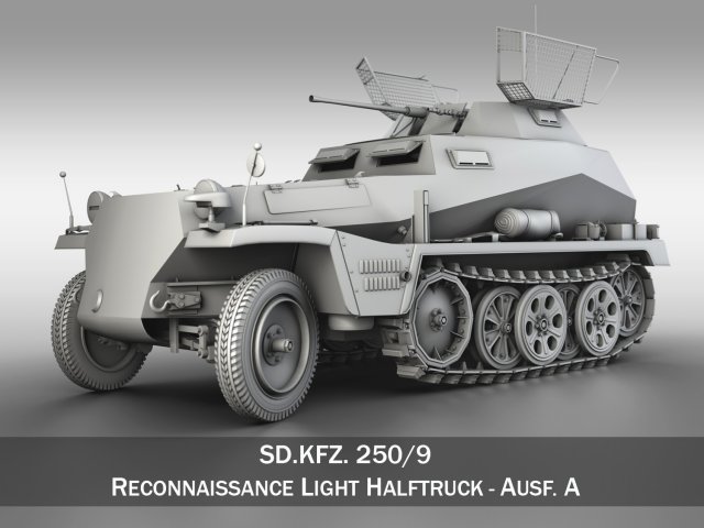 sdkfz 250 reconnaissance vehicle Modello 3D .c4d .max .obj .3ds .fbx .stl .blend 