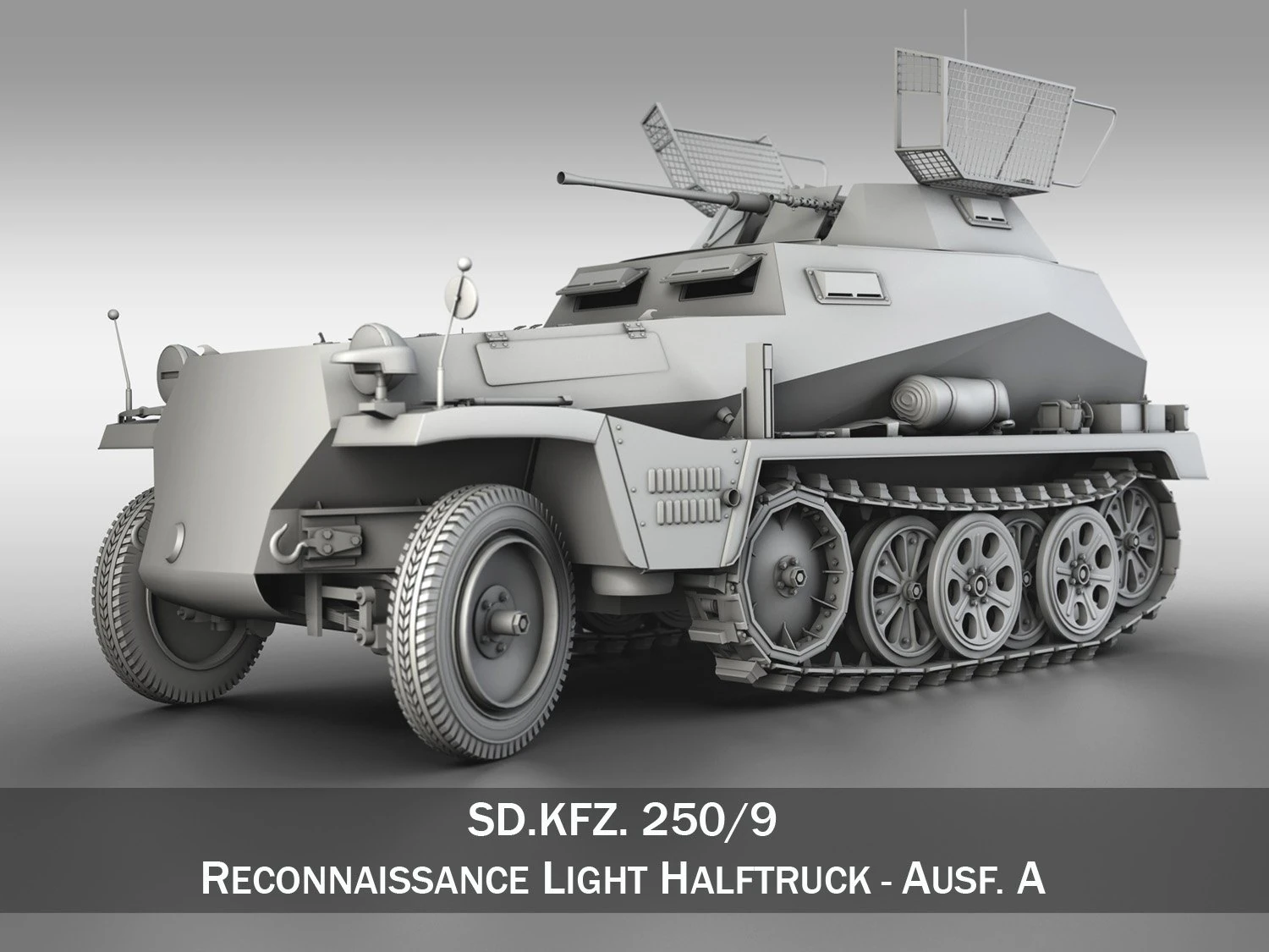 sdkfz 250 reconnaissance vehicle 3D Model .c4d .max .obj .3ds .fbx .stl .blend