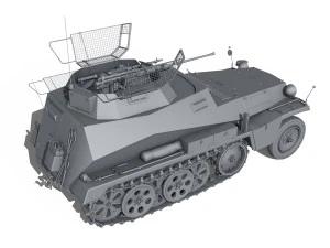 sdkfz 250 reconnaissance vehicle 3D Model