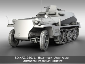 sdkfz 250 halftrack troop carrier 3D Model