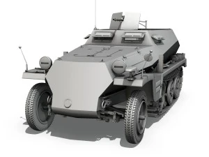 sdkfz 250 halftrack troop carrier 3D Model