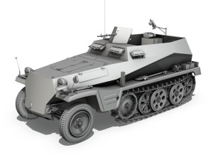 sdkfz 250 halftrack troop carrier Modelo 3D