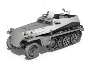 sdkfz 250 halftrack troop carrier 3D Model