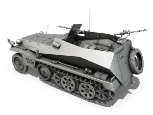 sdkfz 250 halftrack troop carrier 3D Model