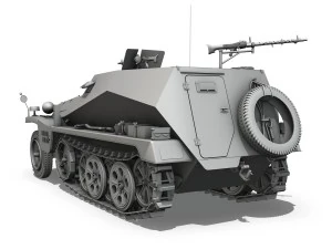 sdkfz 250 halftrack troop carrier 3D Model