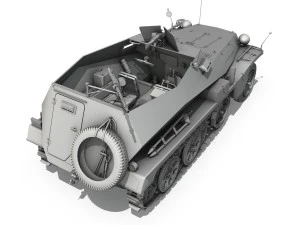 sdkfz 250 halftrack troop carrier 3D Model