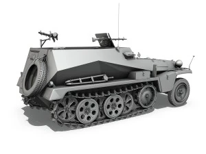 sdkfz 250 halftrack troop carrier 3D Model