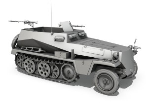 sdkfz 250 halftrack troop carrier Modelo 3D