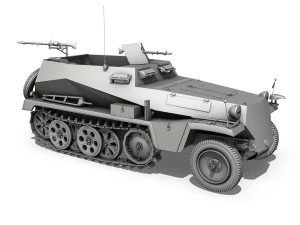 sdkfz 250 halftrack troop carrier 3D Model