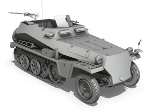 sdkfz 250 halftrack troop carrier 3D Model
