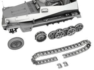 sdkfz 250 halftrack troop carrier 3D Model