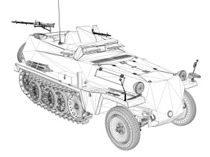 sdkfz 250 halftrack troop carrier 3D Model