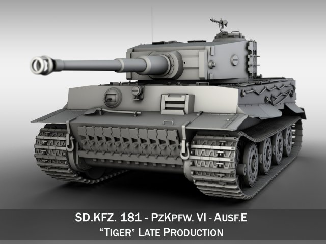 panzer vi - tiger - late production 3D Model .c4d .max .obj .3ds .fbx .stl .blend 