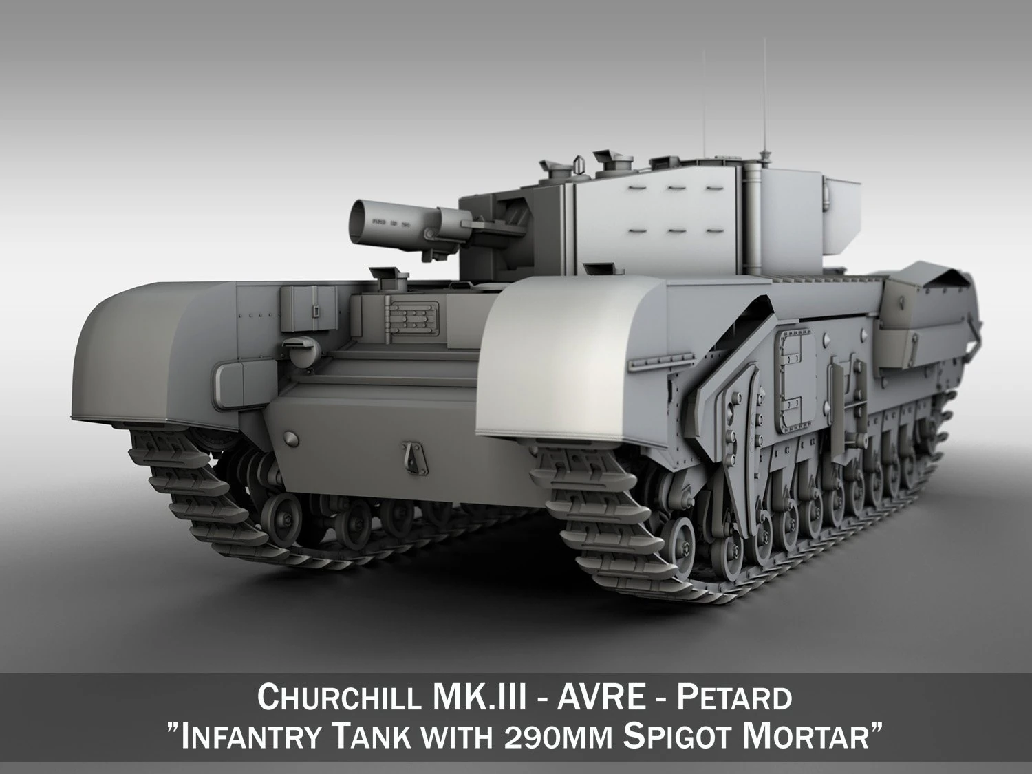 churchill mkiii avre 3D Model .c4d .max .obj .3ds .fbx .stl .blend 