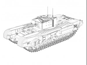 churchill mkiii avre 3D Model
