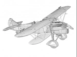 fiat cr32 italy airforce 358 squadriglia 3D Model
