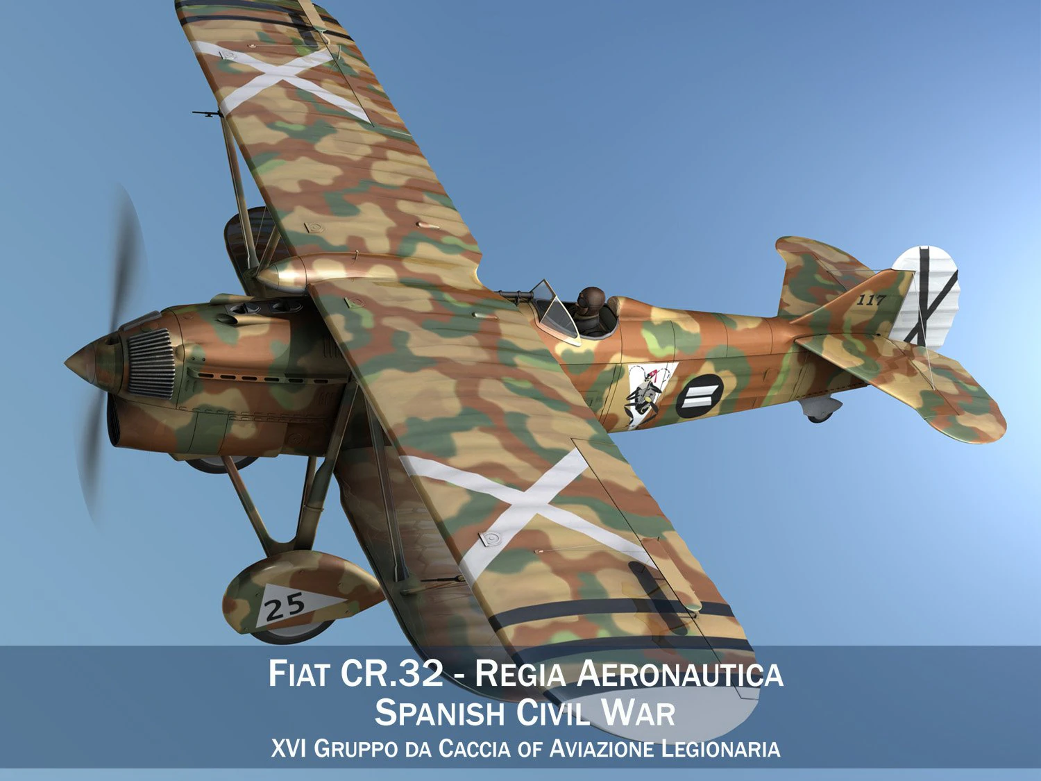 fiat cr32 italy air force xvi gruppo 3D Model .c4d .max .obj .3ds .fbx .stl .blend 