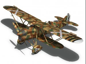 fiat cr32 italy air force xvi gruppo 3D Model