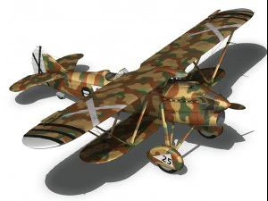 fiat cr32 italy air force xvi gruppo 3D Model