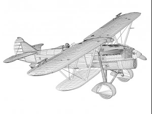 fiat cr32 italy air force xvi gruppo 3D Model