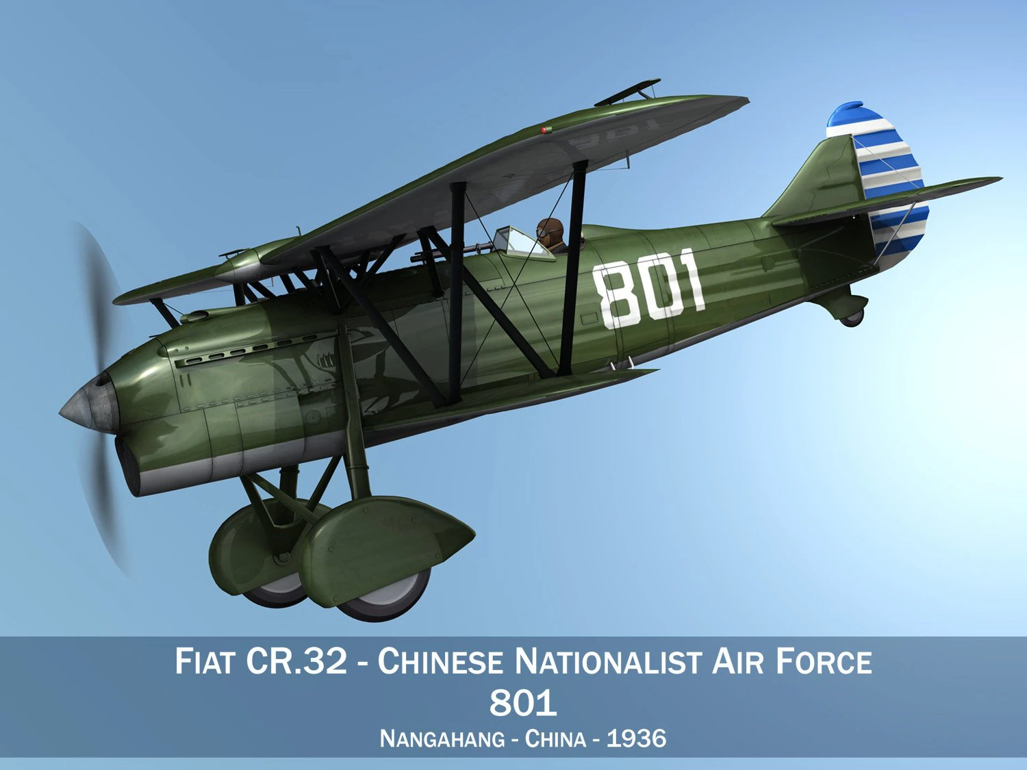 fiat cr32 chinese nationalist air force 3D Model .c4d .max .obj .3ds .fbx .stl .blend 