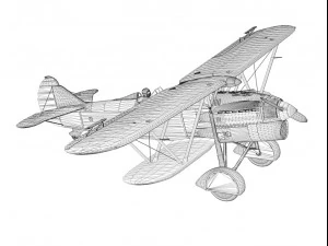 fiat cr32 hungarian royal air force v159 3D Model