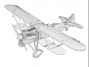 fiat cr 32 italy airforce 154 squadriglia 3D Model