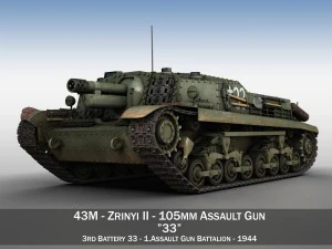 43m zrinyi ii assalto húngaro 3ª bateria 33 Modelo 3D