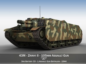 43m zrinyi ii hungarian assault 3rd battery 37 Modèle 3D