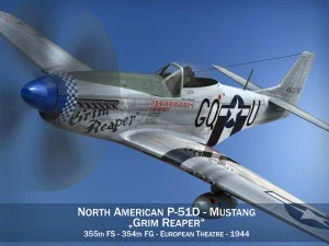 norte-americano p51d mustang ceifador Modelo 3D