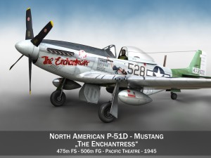 north american p51d mustang the enchantress 3D Model