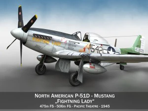 north american p51d mustang fighting lady 3D Model