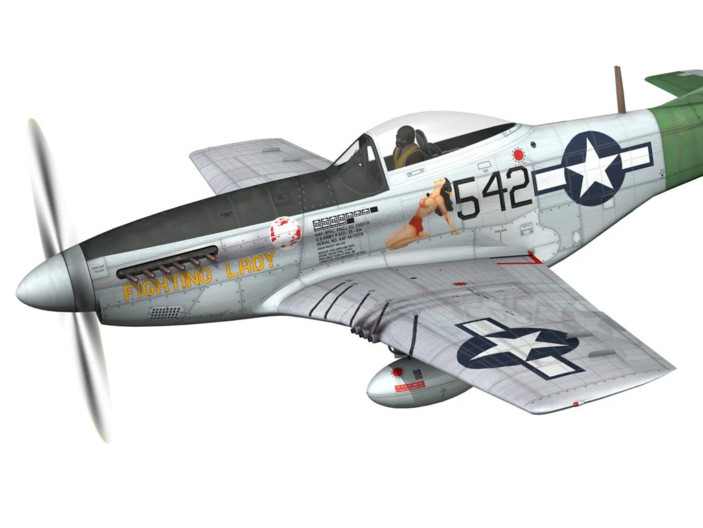 north american p51d mustang fighting lady 3D Model .c4d .max .obj .3ds .fbx .stl .blend