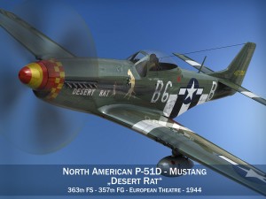 north american p51d mustang desert rat 3D Модель