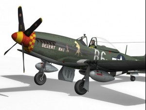 north american p51d mustang desert rat 3D Модель