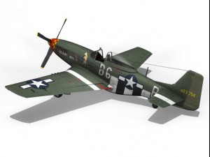 north american p51d mustang desert rat 3D Модель