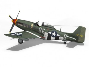 north american p51d mustang desert rat 3D Модель