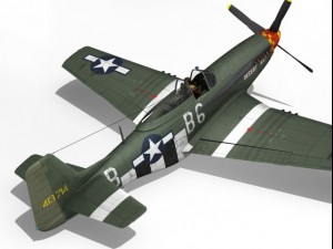 north american p51d mustang desert rat 3D Модель