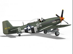 north american p51d mustang desert rat 3D Модель