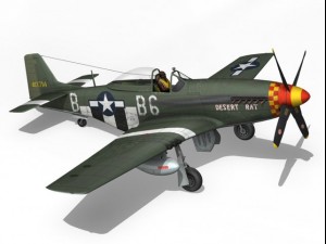 north american p51d mustang desert rat 3D Модель
